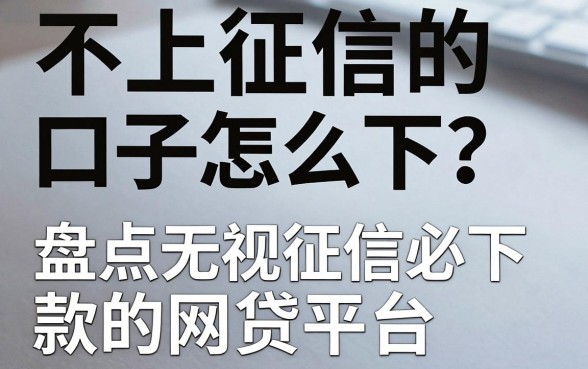 不上征信的口子怎么下？盘点无视征信必下款的网贷平台