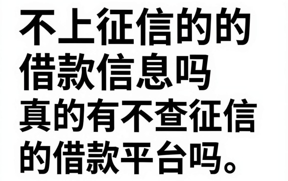 不上征信的的借款信息吗，真的有不查征信的借款平台吗