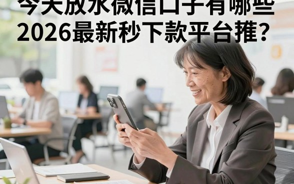 今天放水微信口子有哪些，2026最新秒下款平台推荐