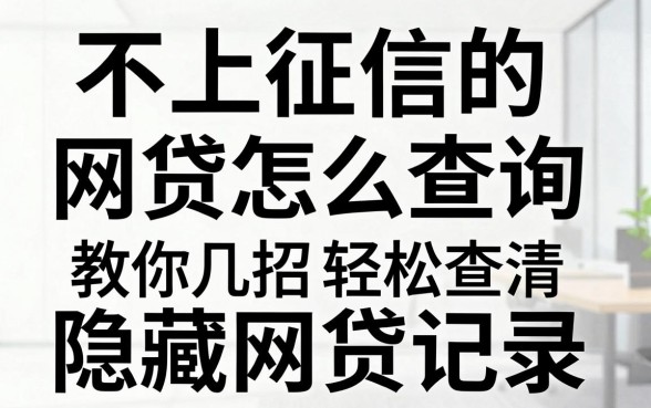 不上征信的网贷怎么查询，教你几招轻松查清隐藏网贷记录