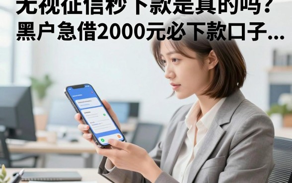 无视征信秒下款是真的吗?黑户急借2000元必下款口子