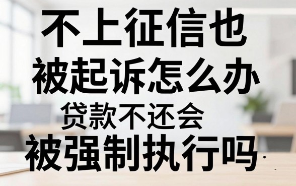 不上征信也被起诉怎么办,贷款不还会被强制执行吗