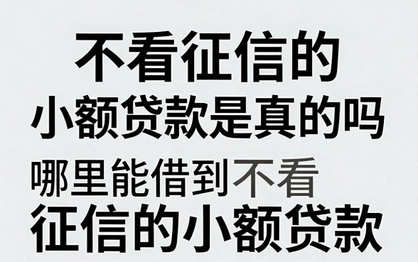 不看征信的小额贷款是真的吗，哪里能借到不看征信的小额贷款