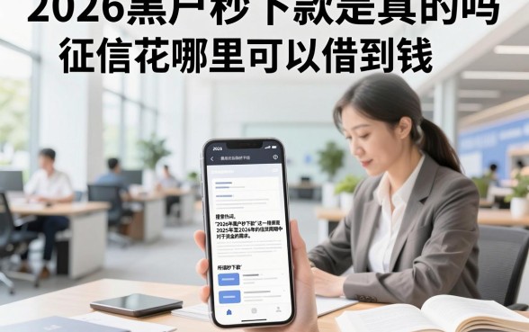 2026黑户秒下款是真的吗，征信花哪里可以借到钱