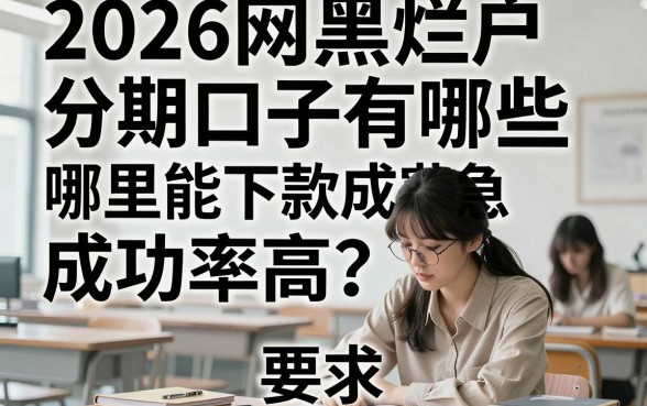 2026网黑烂户分期口子有哪些,哪里能下款成功率高?