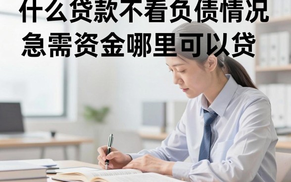 什么贷款不看负债情况，急需资金哪里可以贷？