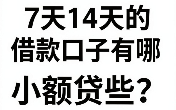 7天14天的借款口子有哪些？盘点容易通过的小额贷款平台