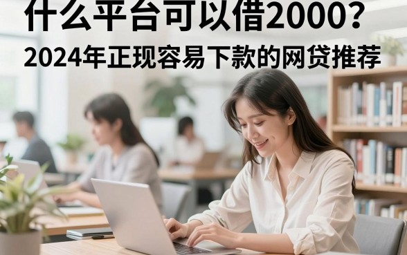 什么平台可以借2000?2024年正规容易下款的网贷推荐