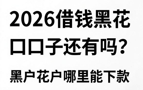 2026借钱黑花口子还有吗？黑户花户哪里能下款