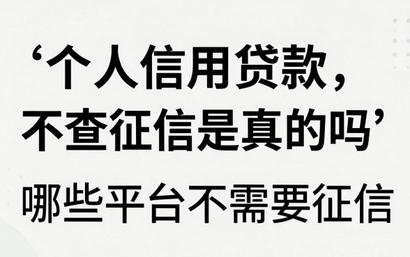 个人信用贷款不查征信是真的吗,哪些平台不需要看征信