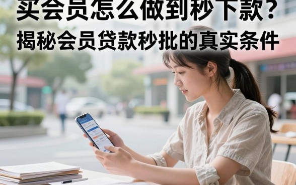 买会员怎么做到秒下款?揭秘会员贷款秒批的真实条件