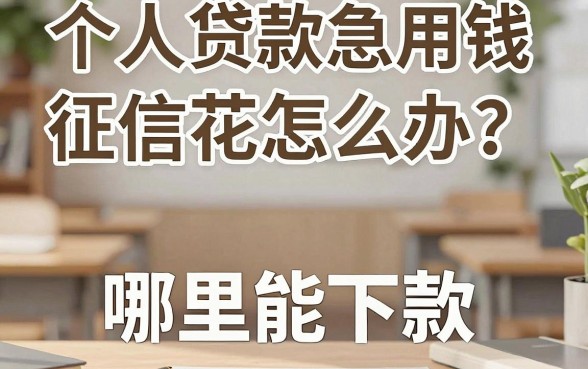 个人贷款急用钱征信花怎么办？哪里能下款？
