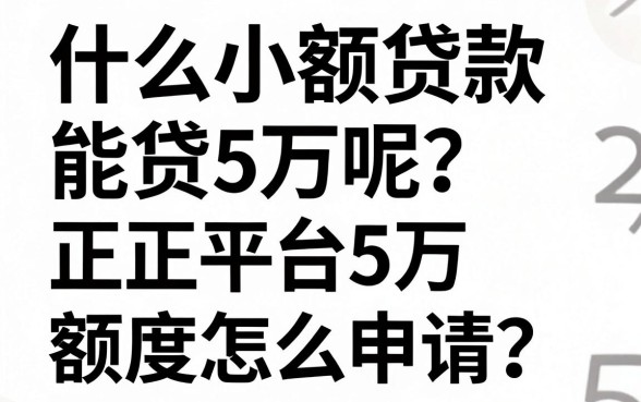 什么小额贷款能贷5万呢?正规平台5万额度怎么申请?