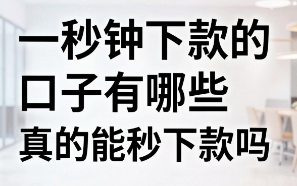 一秒钟下款的口子有哪些，真的能秒下款吗