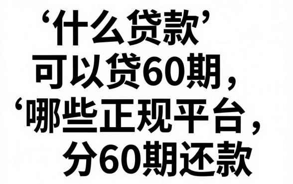 什么贷款可以贷60期,哪些正规平台能分60期还款