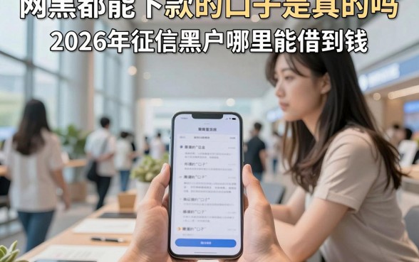 网黑都能下款的口子是真的吗，2026年征信黑户哪里能借到钱