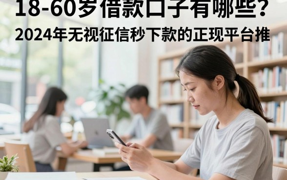 18-60岁借款口子有哪些?2024年无视征信秒下款的正规平台推荐