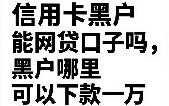 信用卡黑户能网贷口子吗,黑户哪里可以下款一万