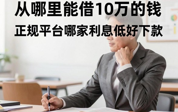 从哪里能借10万的钱，正规平台哪家利息低好下款？