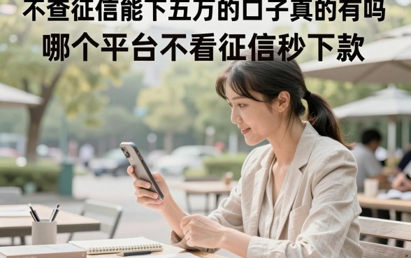 不查征信能下五万的口子真的有吗，哪个平台不看征信秒下款