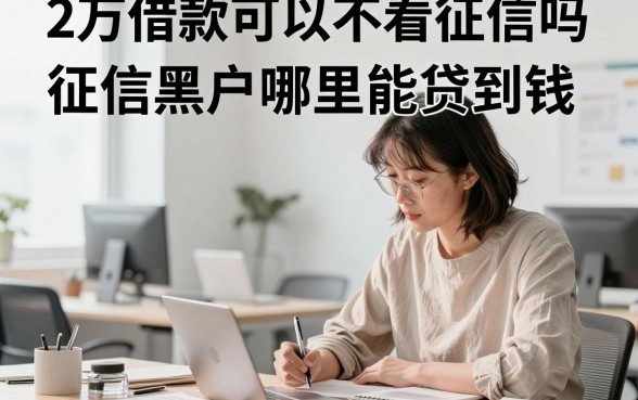 2万借款可以不看征信吗，征信黑户哪里能贷到钱