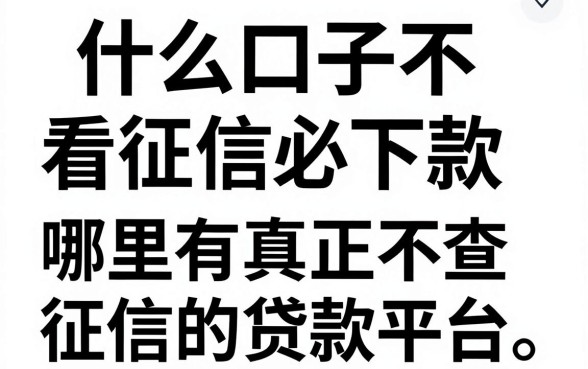 什么口子不看征信必下款，哪里有真正不查征信的贷款平台？