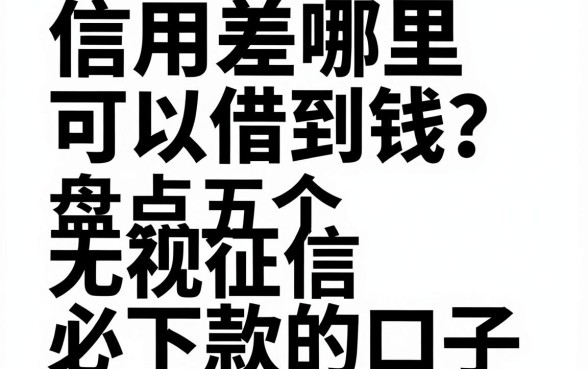 信用差哪里可以借到钱？盘点五个无视征信必下款的口子
