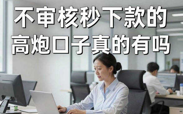 不审核秒下款的高炮口子真的有吗，哪里能找到不审核秒下款的高炮口子