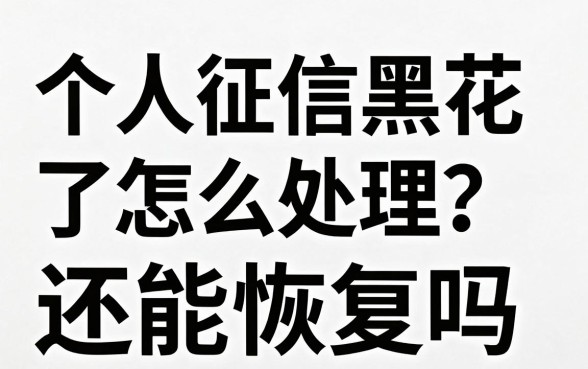 个人征信黑花了怎么处理？还能恢复吗？